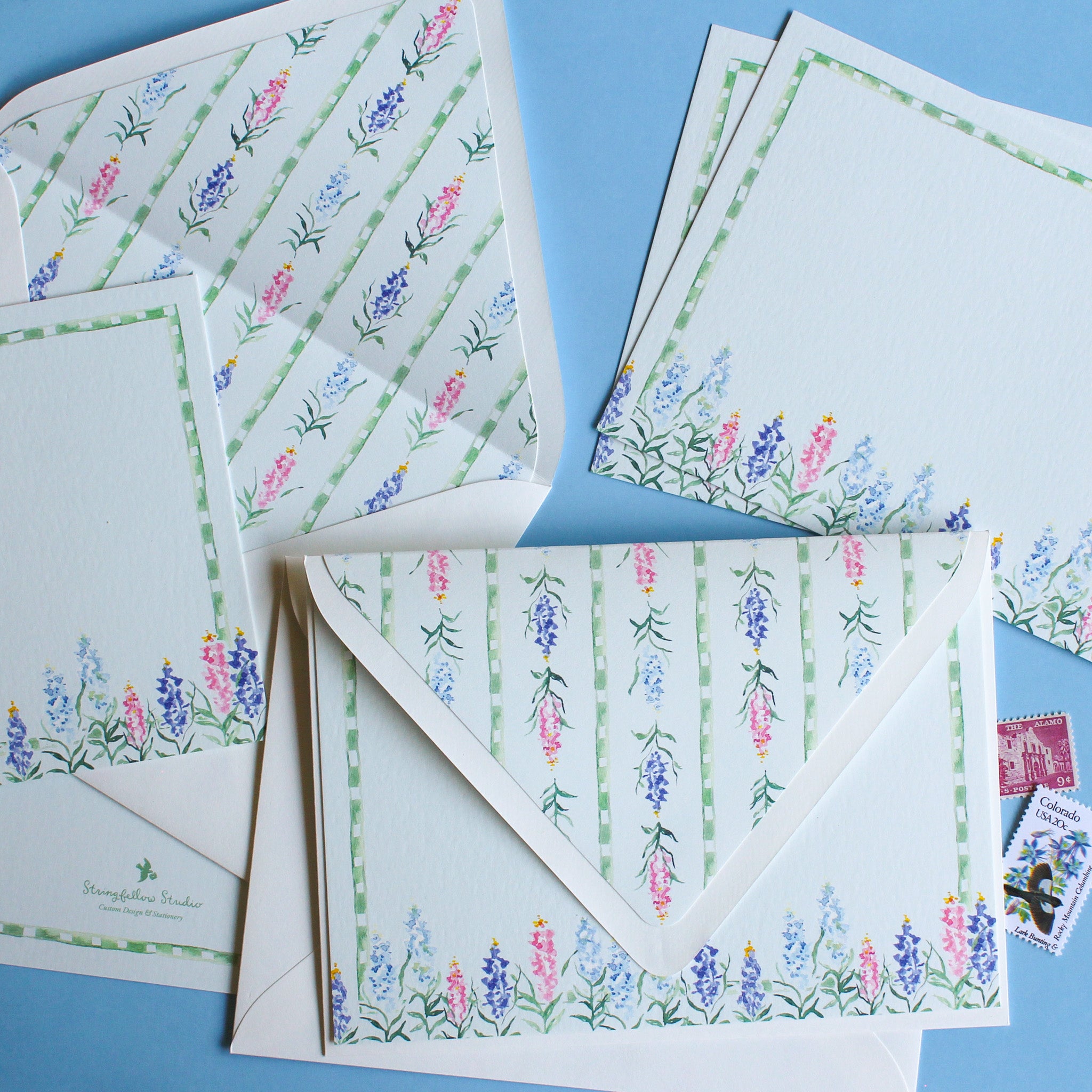 Delphinium Stationery Set